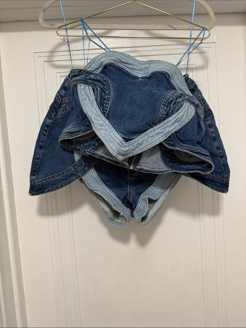 So much love denim short set.